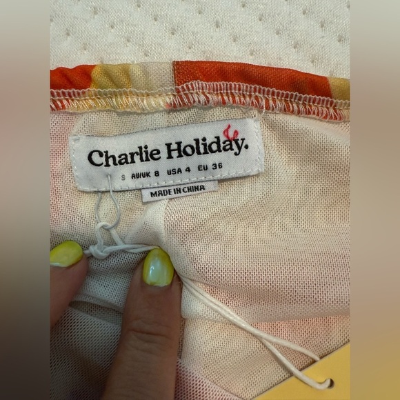 NWT Charlie Holiday Ellidy Floral Mini Dress US 4 Square Neck Bodycon Vacation - Picture 8 of 10